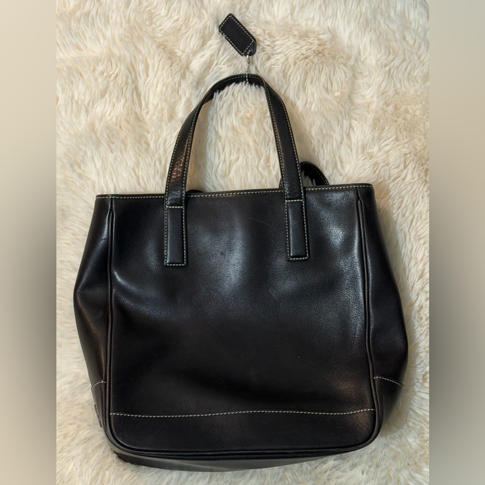 Vintage Coach Black Leather Tote Bag  Tote#7787